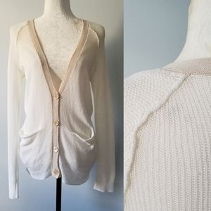Wilfred Cream Button Down Cardigan Sweater
